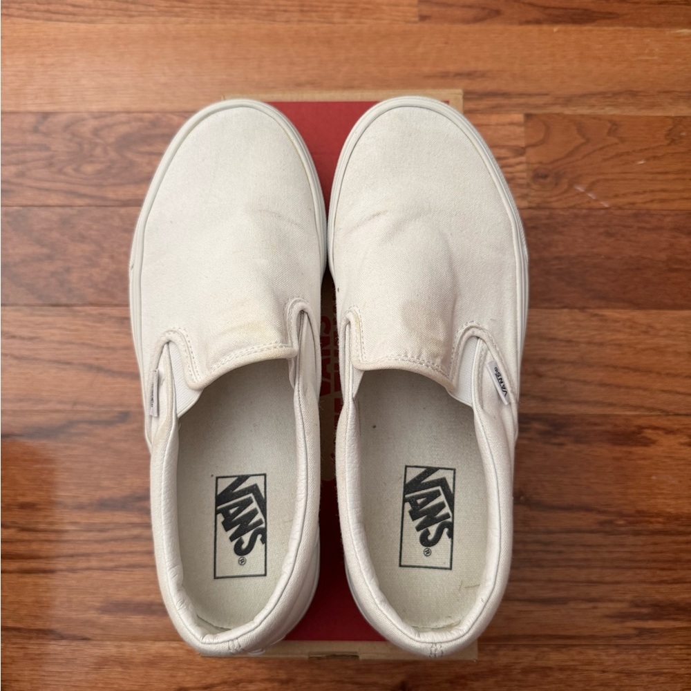 Vans Men's White Slip-On Shoes